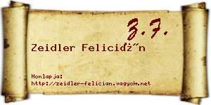 Zeidler Felicián névjegykártya